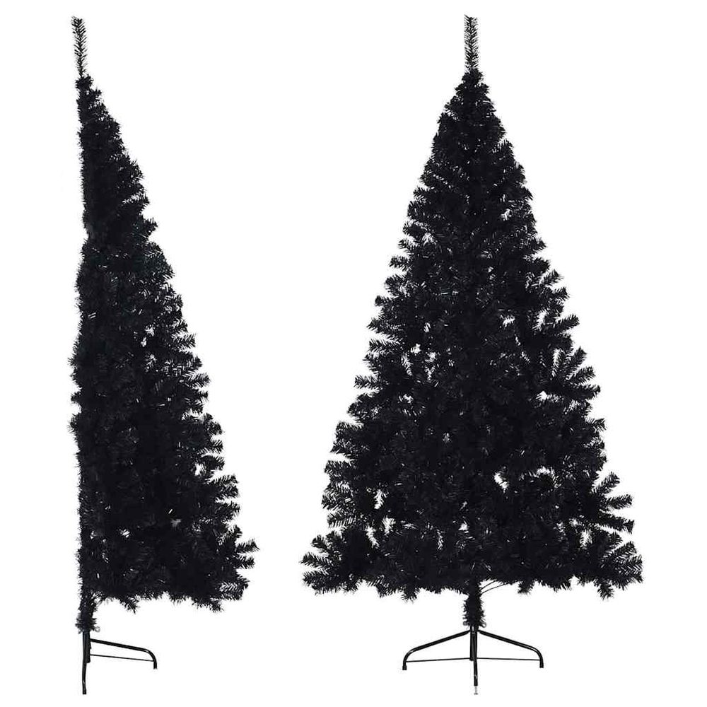Demi sapin de noël mural en pvc design moderne pour fête noir 180 cm