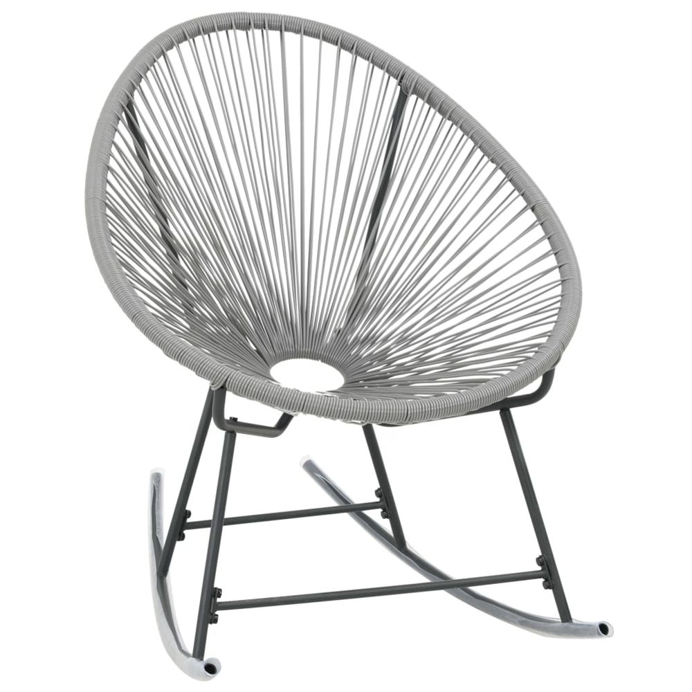 Chaise Ã  bascule jardin RÃ©sine tressÃ©e Gris