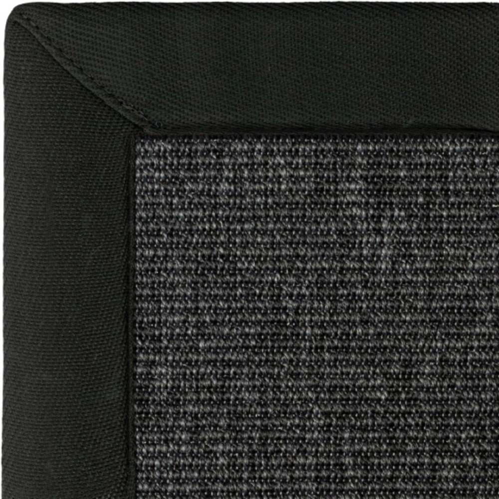 Tapis intérieur / extérieur nusa - gris ardoise - ganse noire - 140 x 200 cm