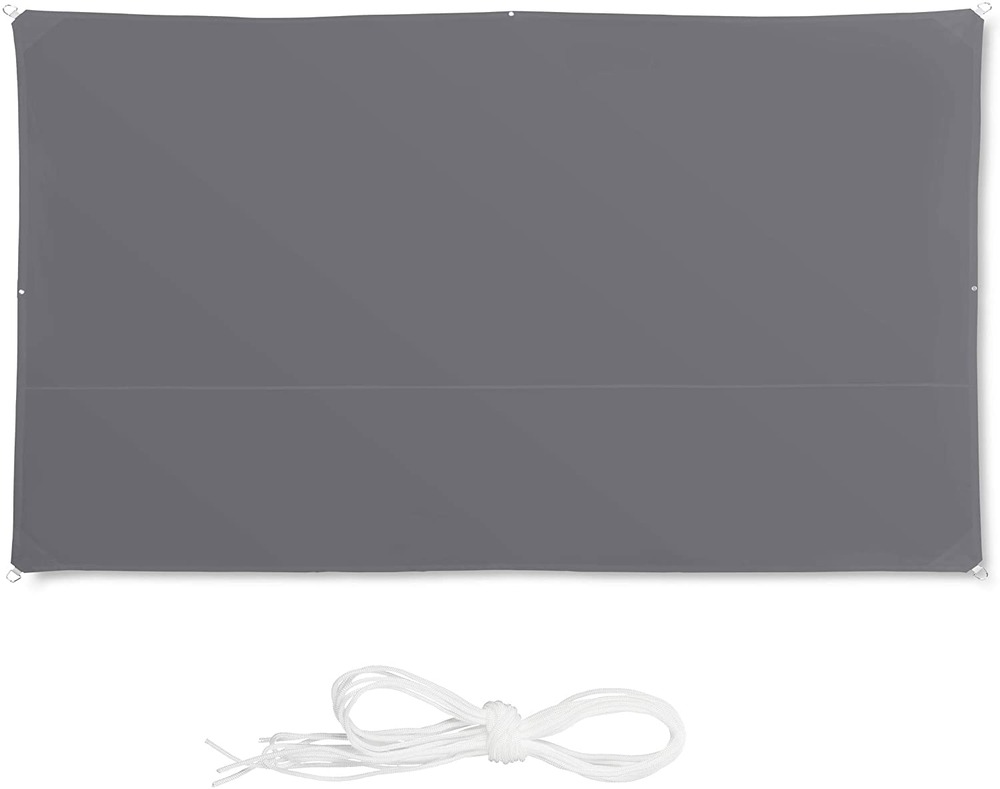 Voile d'ombrage rectangle 2 x 4 m gris