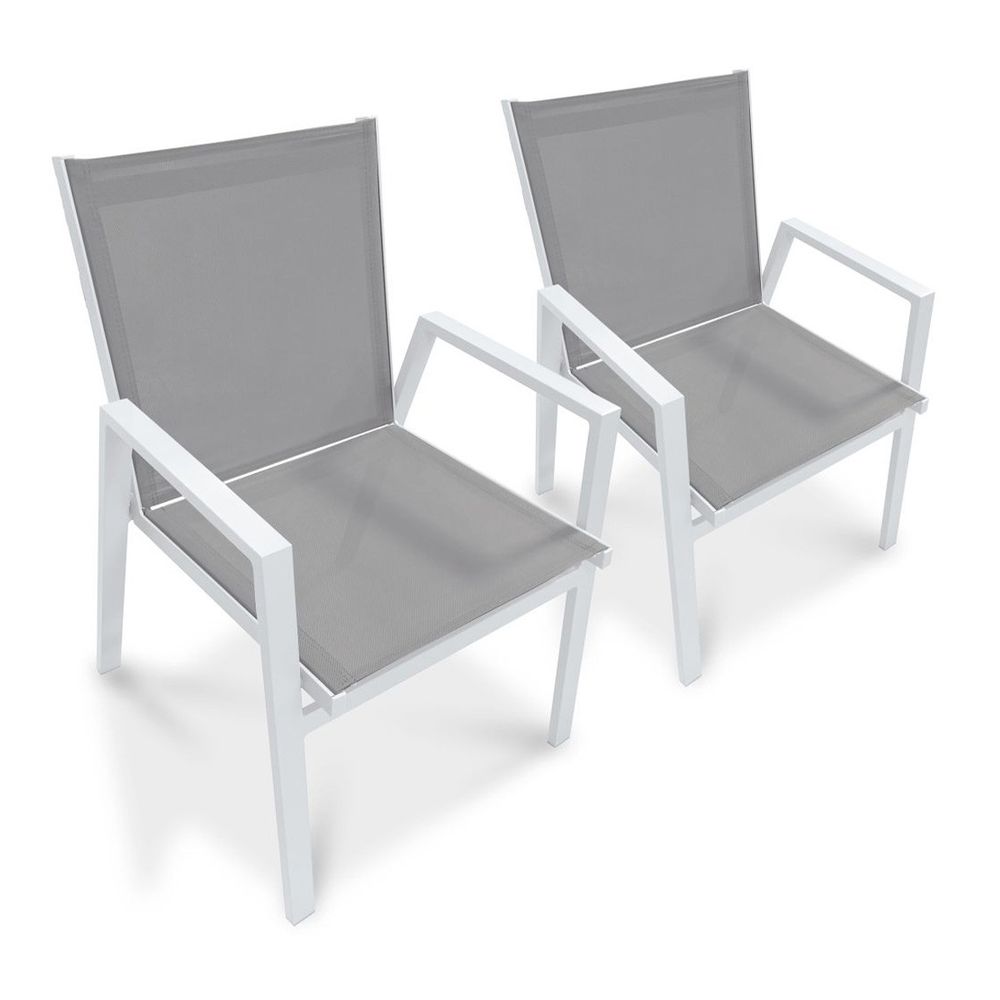 Lot de 2 fauteuils de jardin empilables 