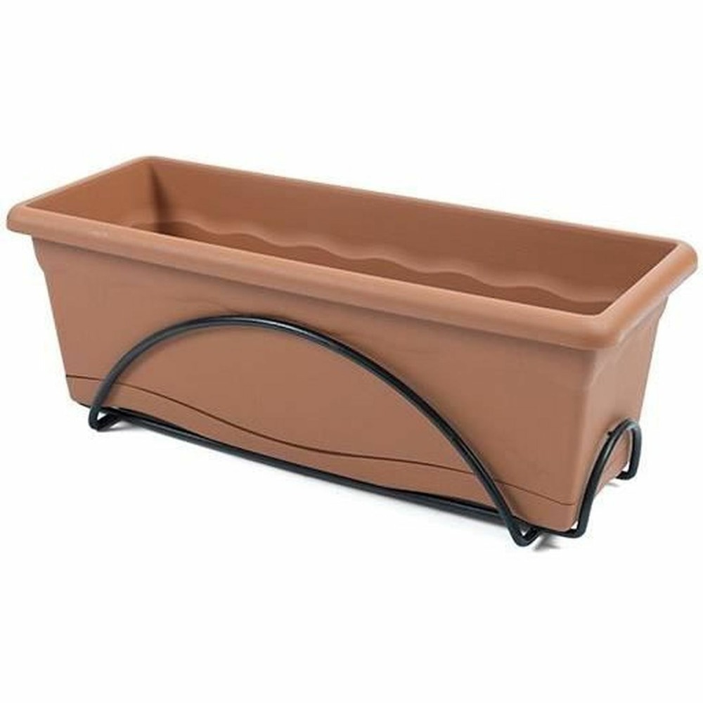 Pot de fleur - jardiniere 50 x 20 cm - orange - terracota - 10 l