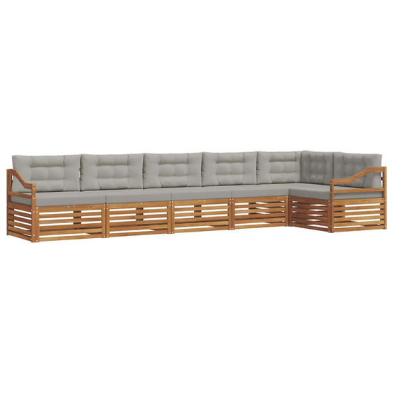 Ensemble de canapés d'extérieur 6 pcs gris naturel et clair