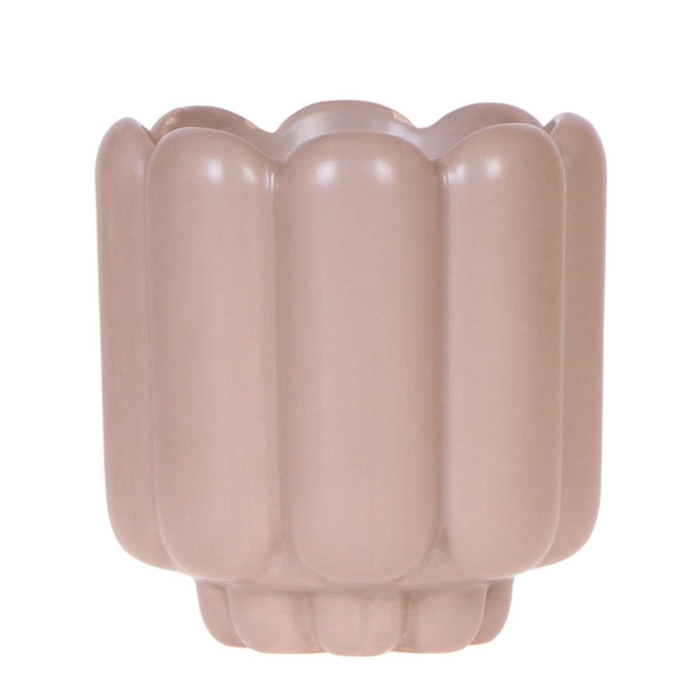 Cache-pot céramique mat - allure vintage - pot de 9cm - sable