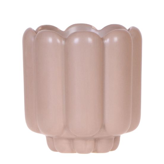 Cache-pot céramique mat - allure vintage - pot de 9cm - sable