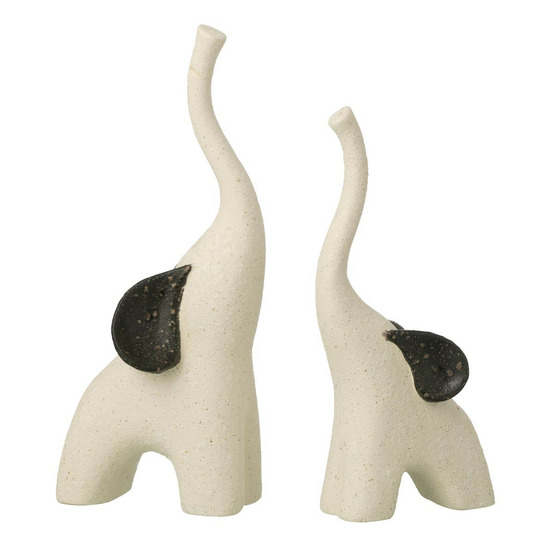 Lot de 2 éléphants en grès