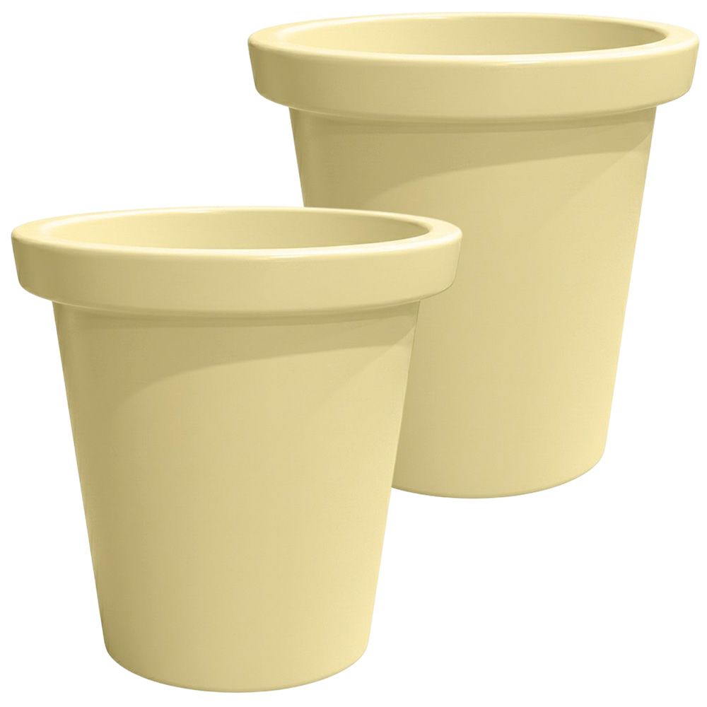 Pot de fleurs rond xxl delight 420l- lot de 2 - plast'up rotomoulage