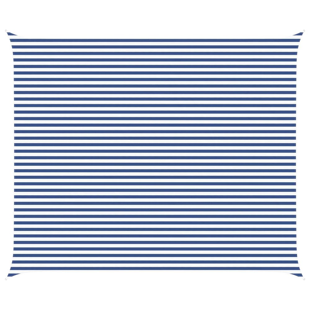 Voile d'ombre bleu et blanc 6 x 5 m 100 % polyester oxford