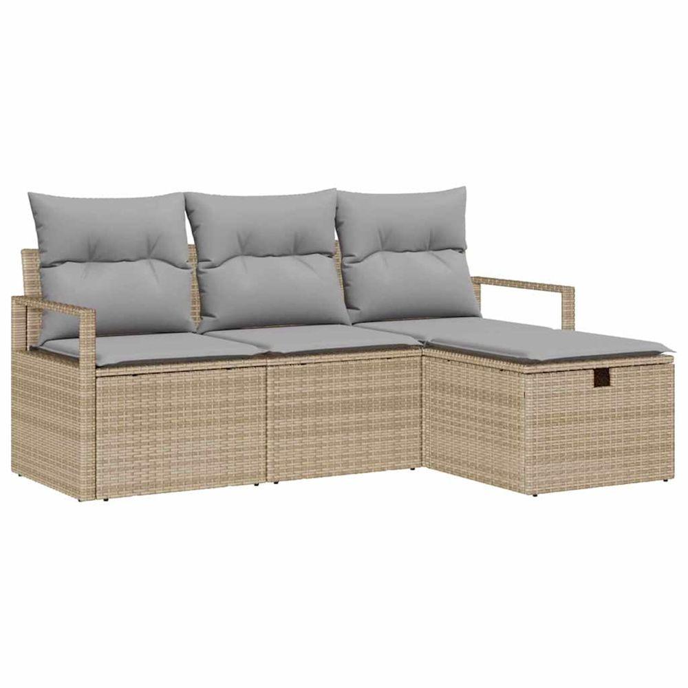 Ensemble de canapés 4 pc 4-nombre de places beige et gris clair