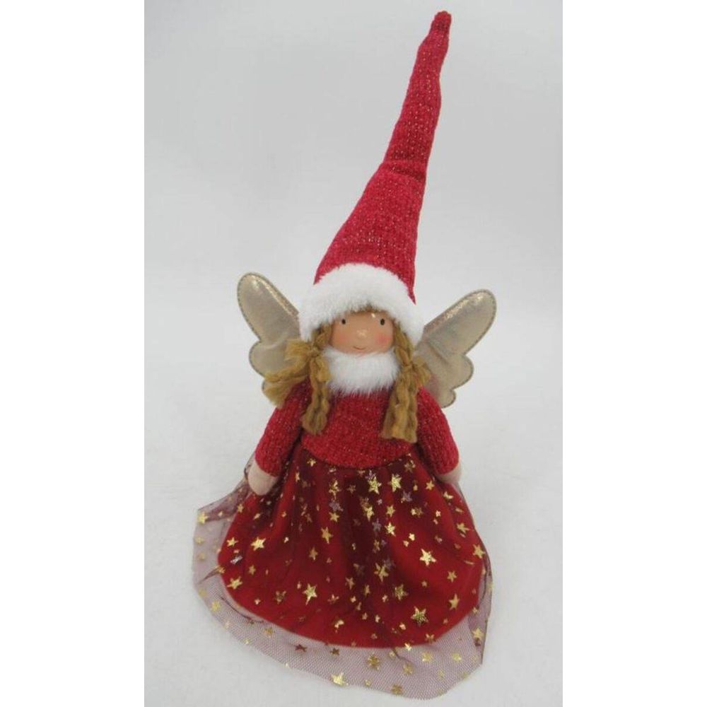 Cimier de sapin fée étoile rouge h. 34 cm