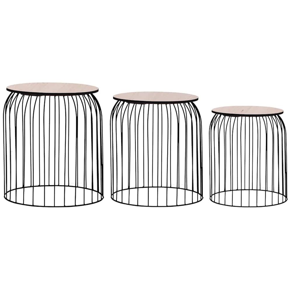 vidaXL Tables basses 3 pcs Noir