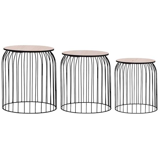 vidaXL Tables basses 3 pcs Noir