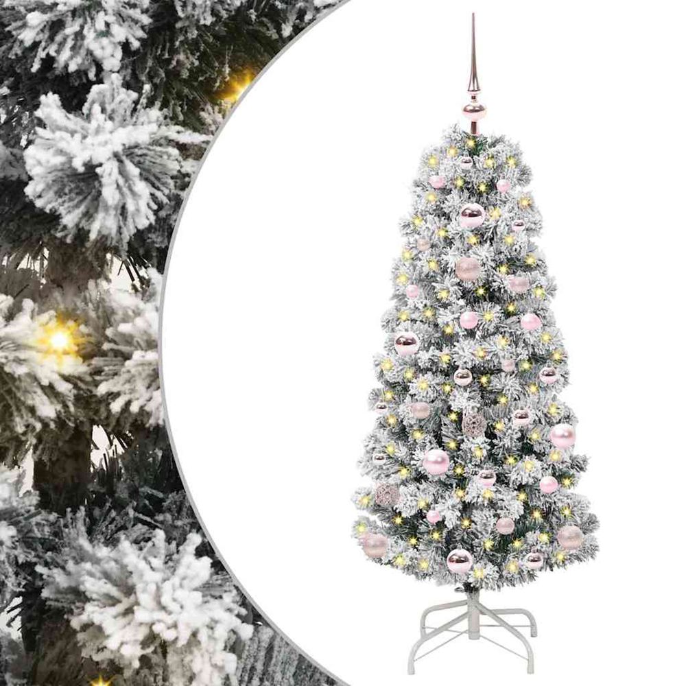 Sapin de noël artificiel à branches articulées vert et blanc