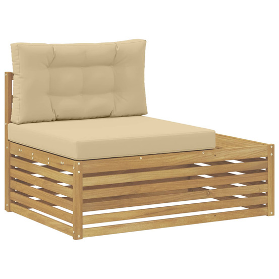 Canapé d'extérieur en bout avec coussin blanc 115 x 83 x 73 cm