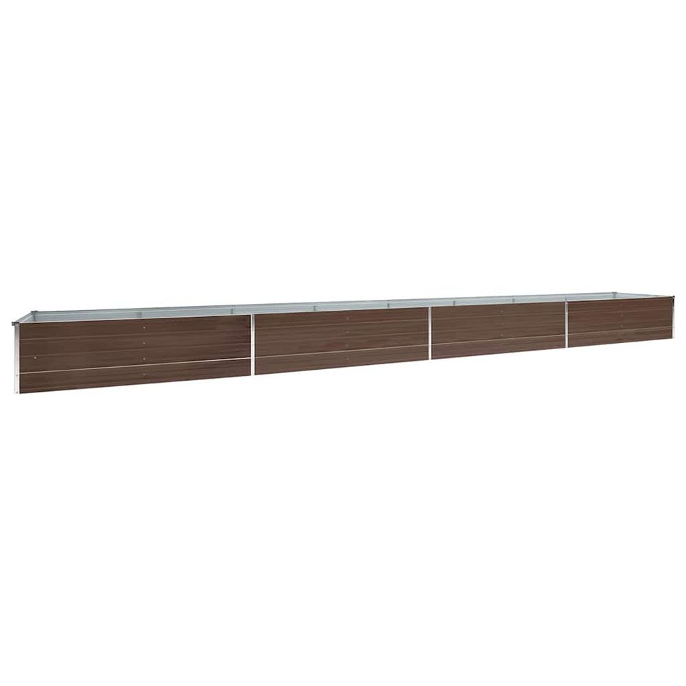 Lit surélevé de jardin acier galvanisé 600x80x45 cm marron