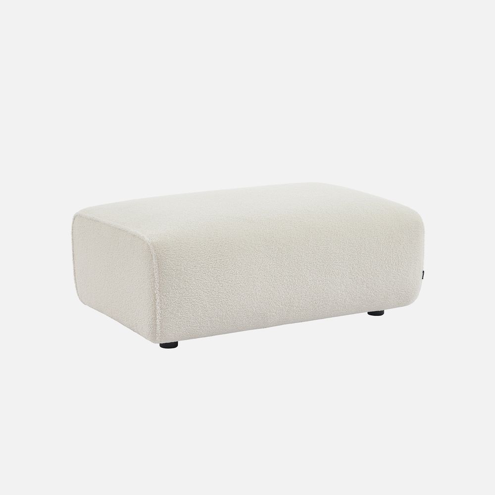 Pouf, module pour canapé, repose-pieds pour canapé 3 places en bouclette, l 102 x p 70 x h 41cm - wallas