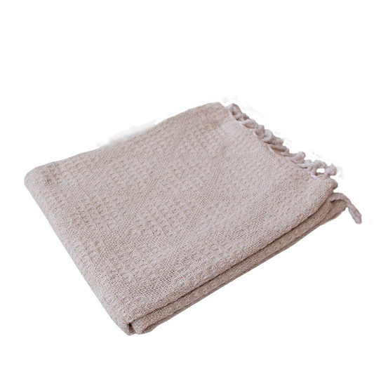 Plaid à franges en coton