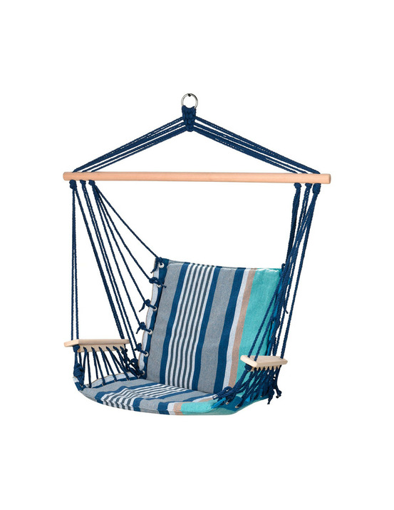 Balançoire avec accoudoirs en bois. Taille 53x100cm couleur rayée