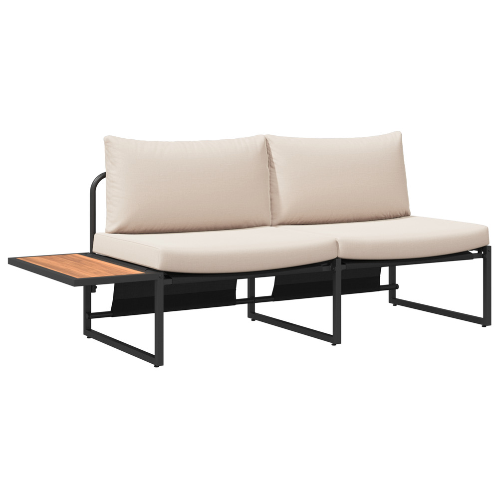 Canapé jardin 2 places avec coussins taupe