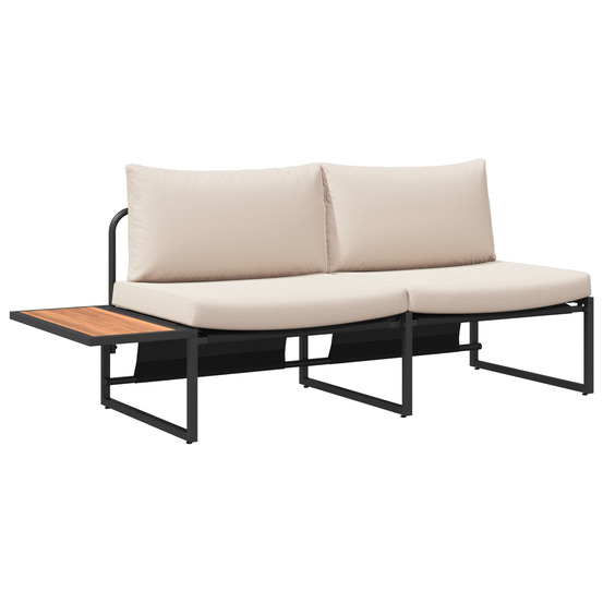 Canapé jardin 2 places avec coussins taupe