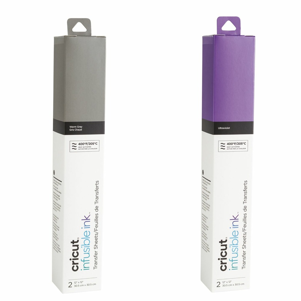 4 feuilles de transfert - gris/ violet - cricut