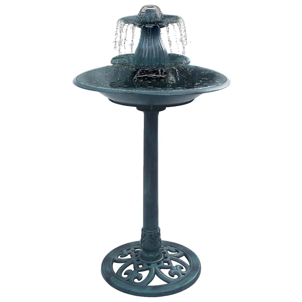 Bain pour oiseaux avec fontaine vert 50x91 cm plastique