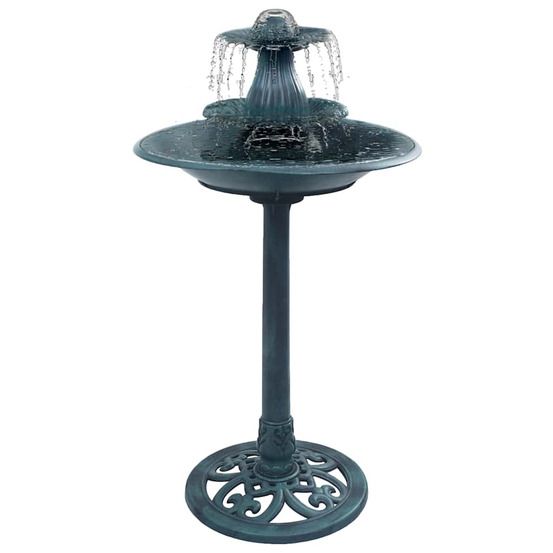 Bain pour oiseaux avec fontaine vert 50x91 cm plastique
