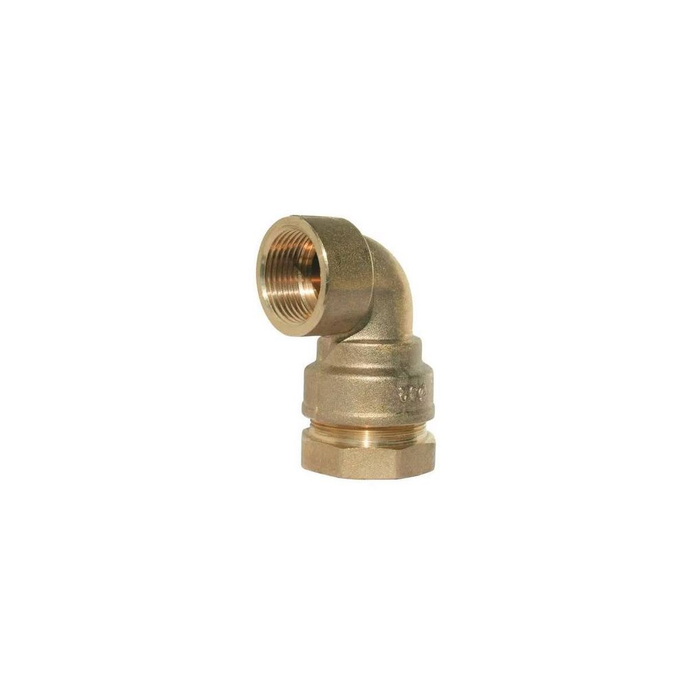 Coude femelle laiton série 7000 pn16 | raccord compression pe - ø a: 50mm | ø b: