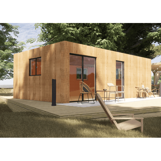 Dépendance de jardin à louer en bois 7,7 x 4,6 x 2,7 m avec plancher isolé
