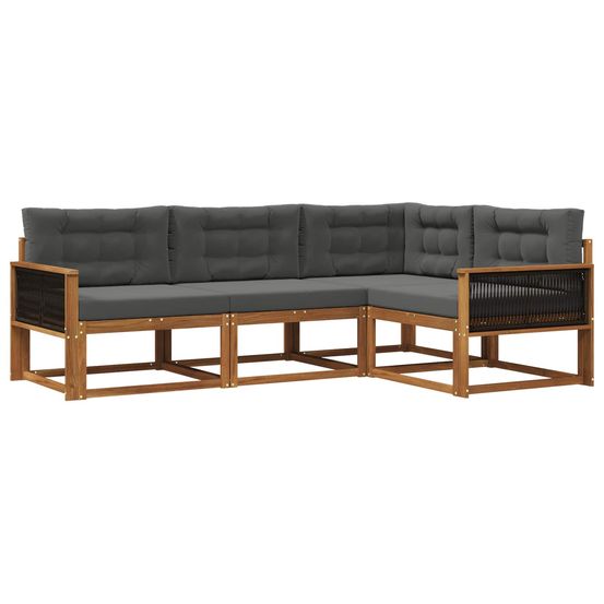 Ensemble de canapés d'extérieur 4 pc naturel et anthracite