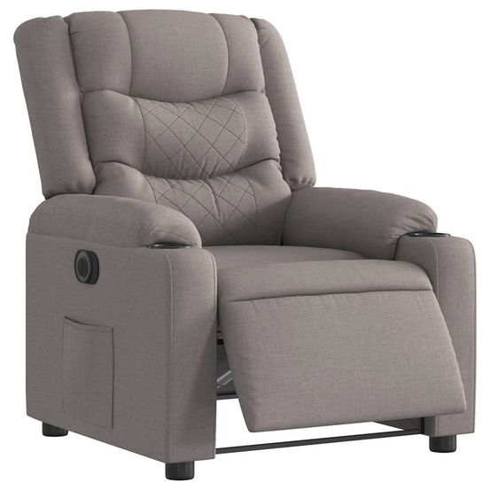 Fauteuil inclinable électrique taupe tissu