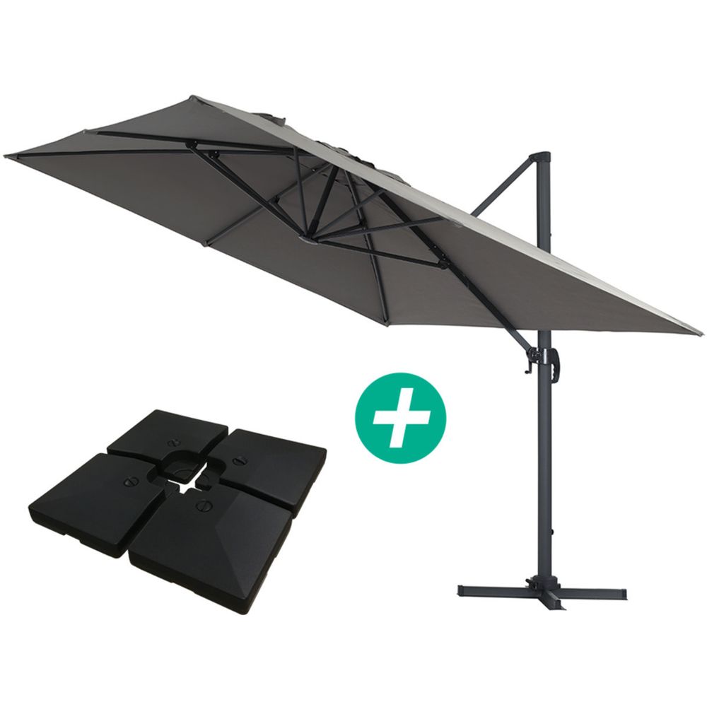 Parasol jardin déporté alu 