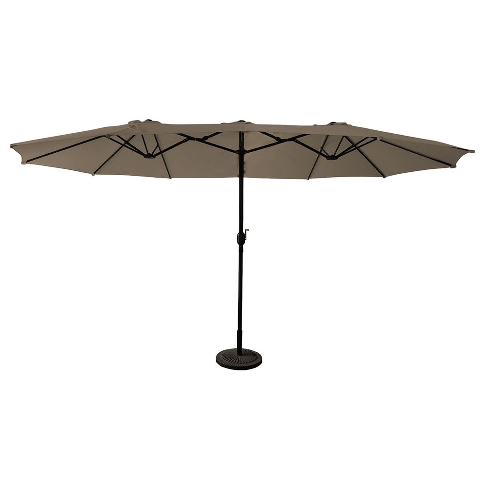 Parasol double 2,7x4,6m linai taupe