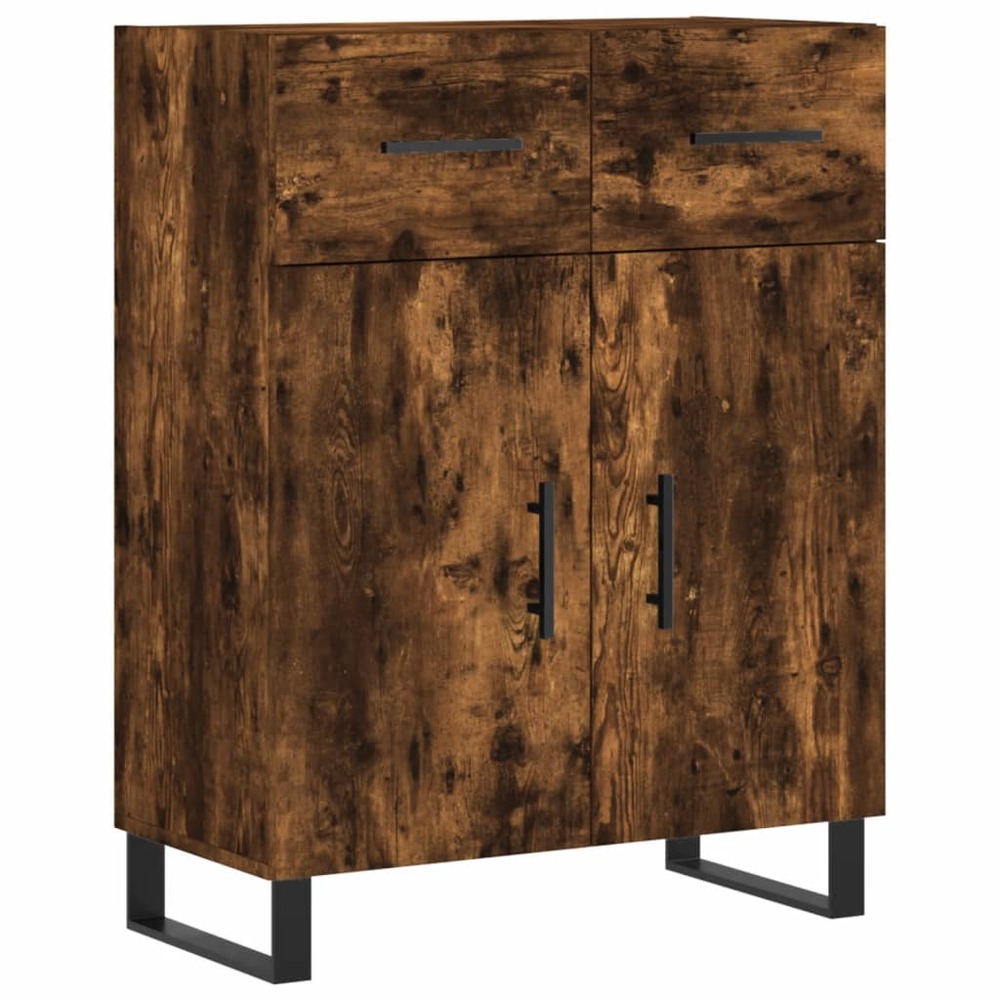 Buffet bahut commode armoire meuble de rangement organisateur cuisine salle de séjour salon 69,5 x 34 x 90 cm bois d'ingénier