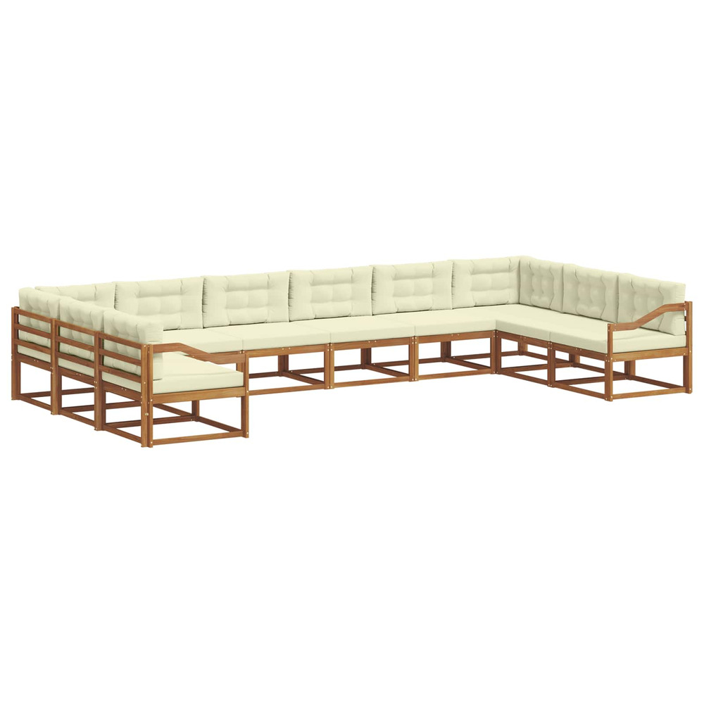 Ensemble de canapés d'extérieur 10 pcs naturel et crème