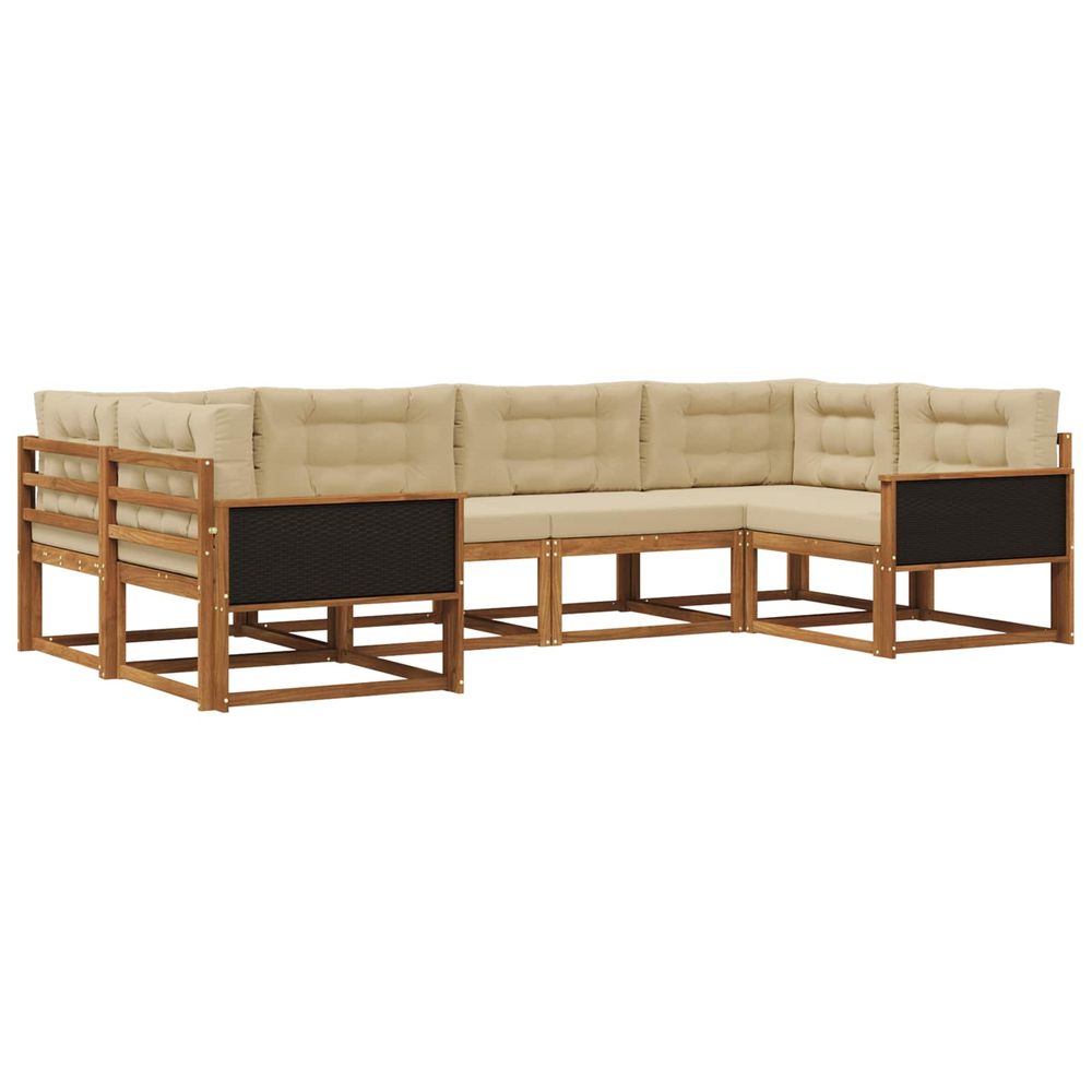 Ensemble de canapés d'extérieur 6 pc naturel et beige
