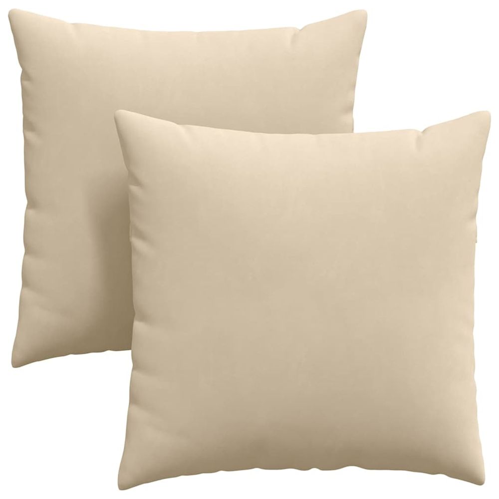 Coussins de canapé 2 pc tissu crème 80 x 80 cm