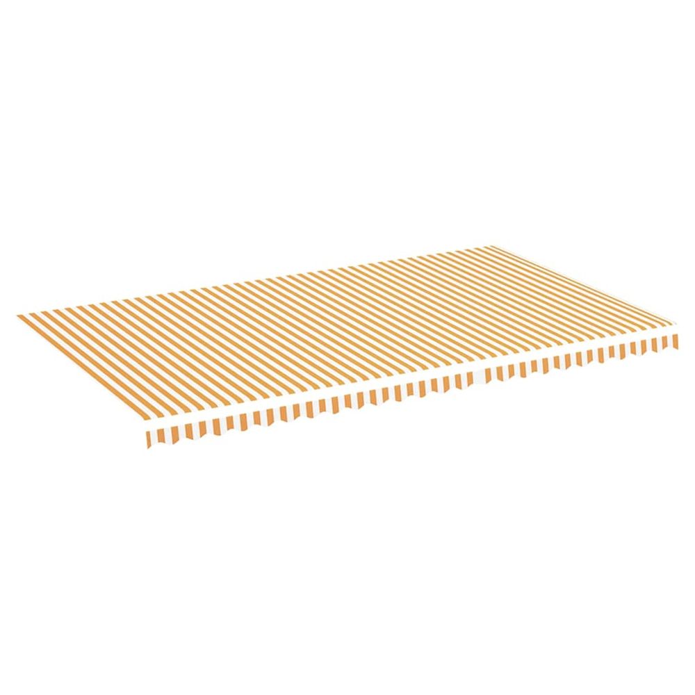Tissu de remplacement pour auvent jaune et blanc 600x350 cm polyester