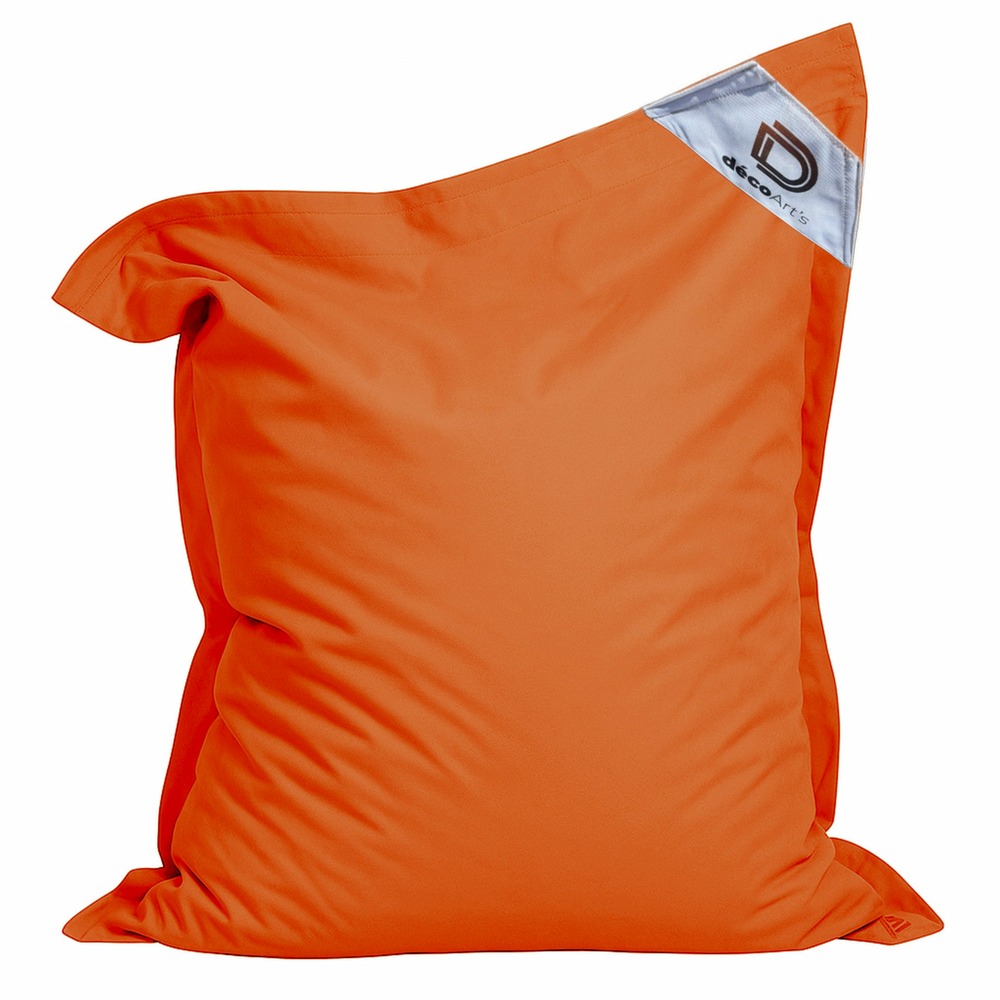 Pouf xxl intérieur extérieur déhoussable en tissu orange 140x180cm