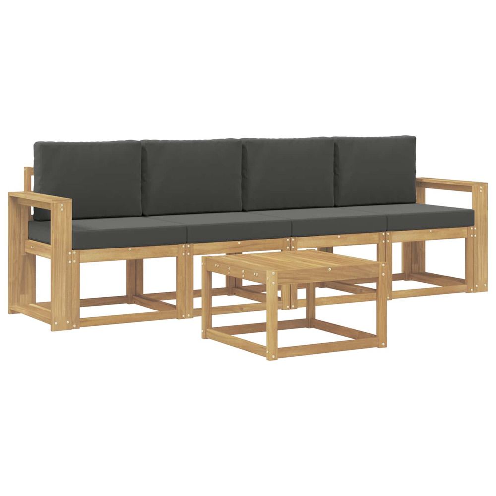 Ensemble de canapés d'extérieur 5 pc blanc et anthracite