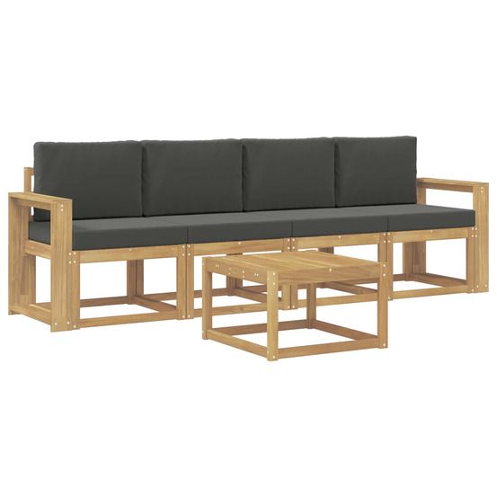 Ensemble de canapés d'extérieur 5 pc blanc et anthracite