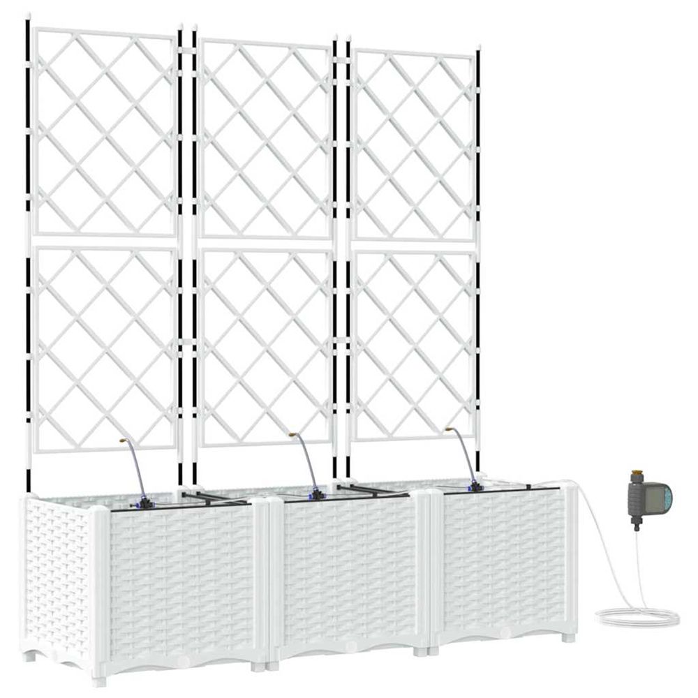 Cache-pot de jardin 3 pc blanc 120 x 40 x 142 cm pp