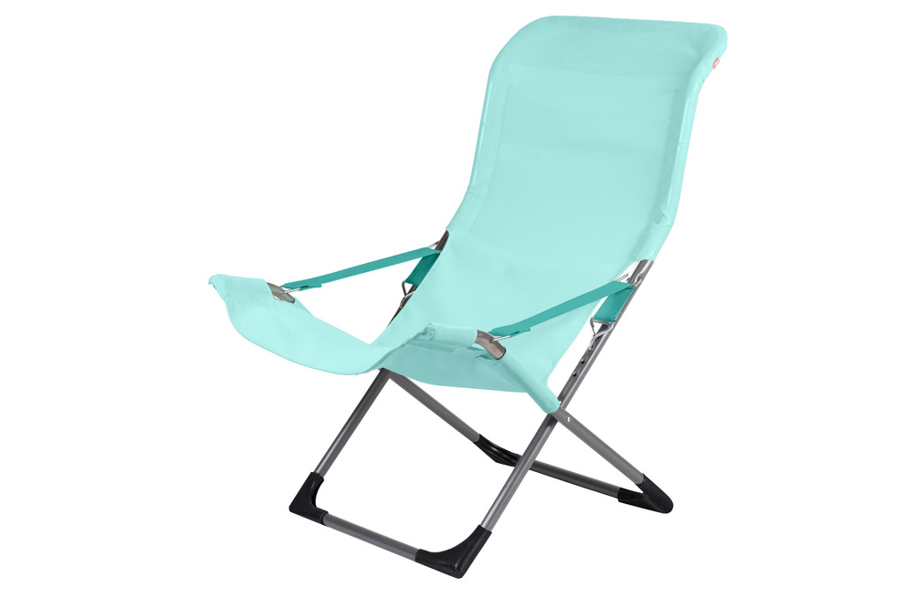 Fauteuil relax - Fiesta - alu. anthracie batyline Aqua - L.84/98xl.61xH.88/105cm