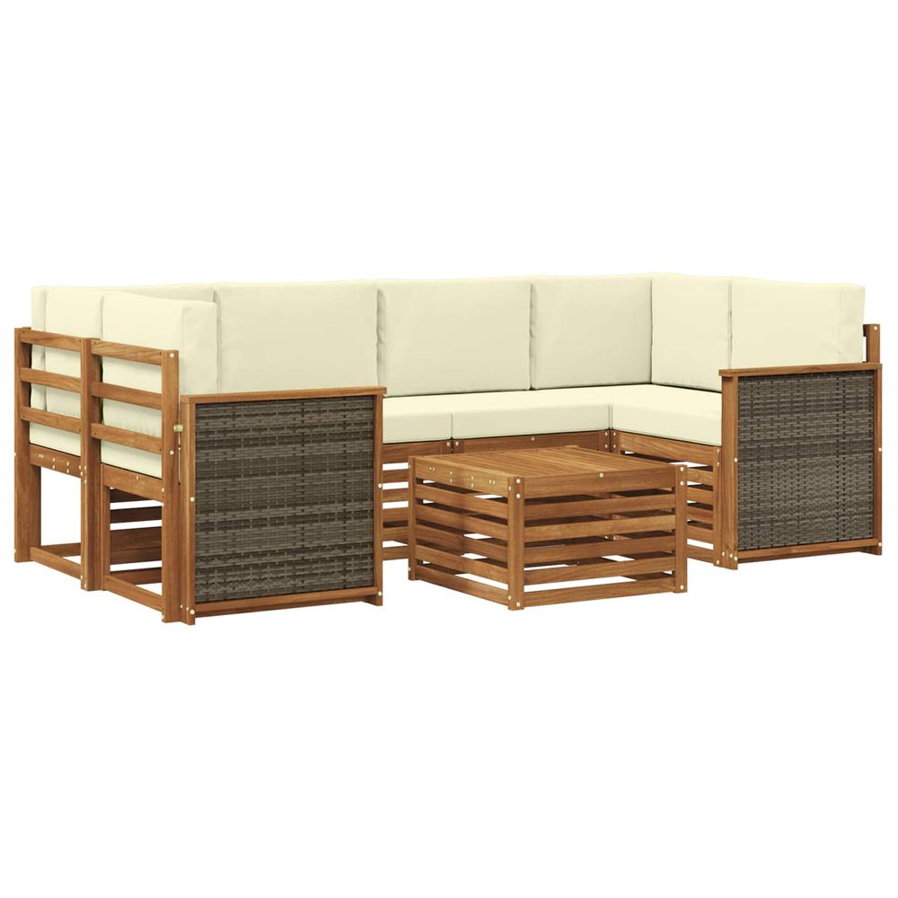 Ensemble de canapés d'extérieur 7 pc naturel et crème