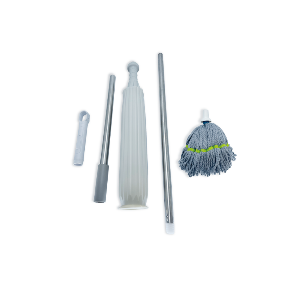 Balai serpillière avec manche rétractable + recharge microfibre