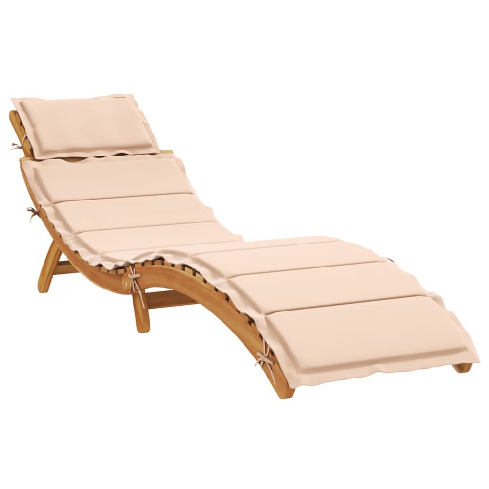 Transat bois d'acacia massif beige