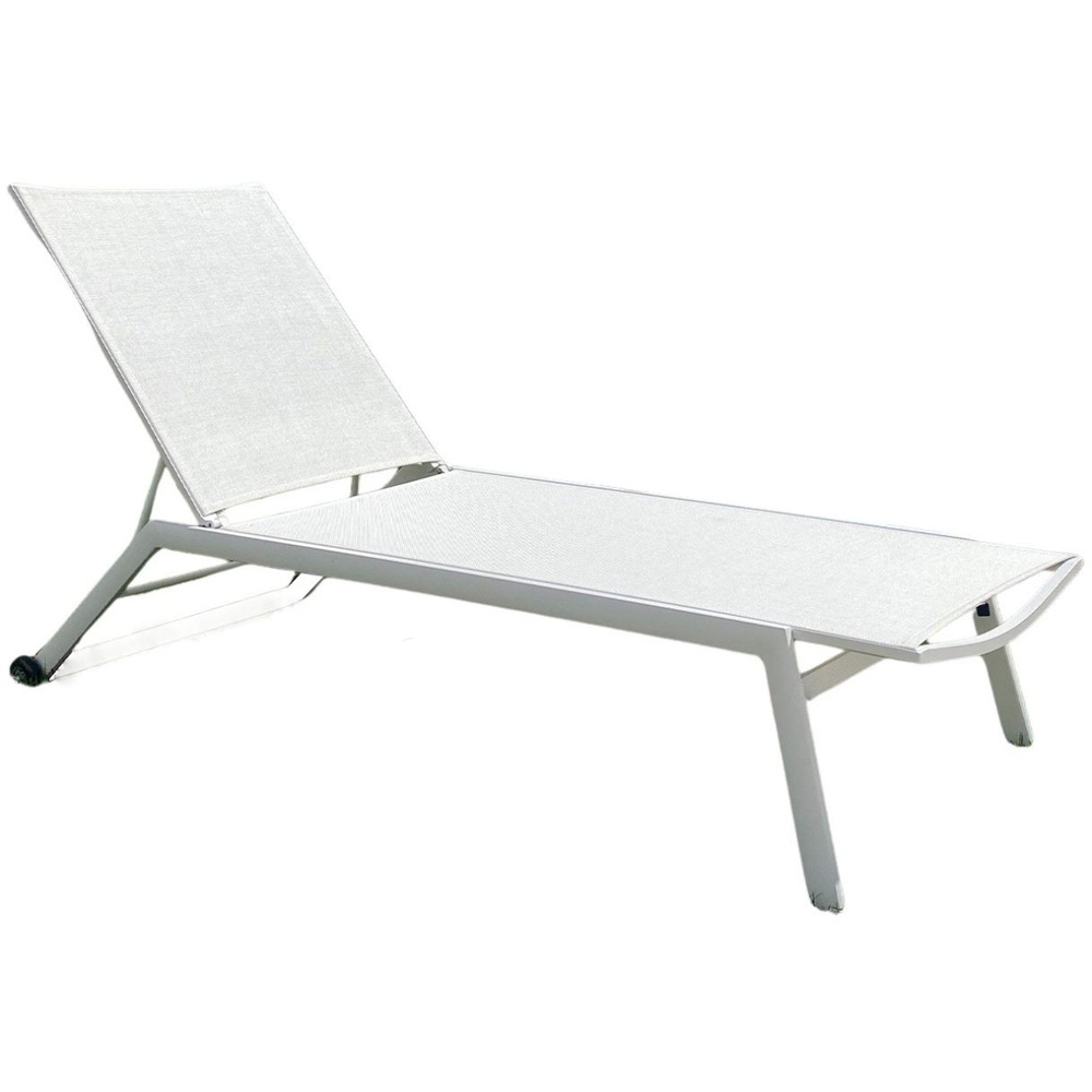 Bain de soleil en aluminium menorca blanc