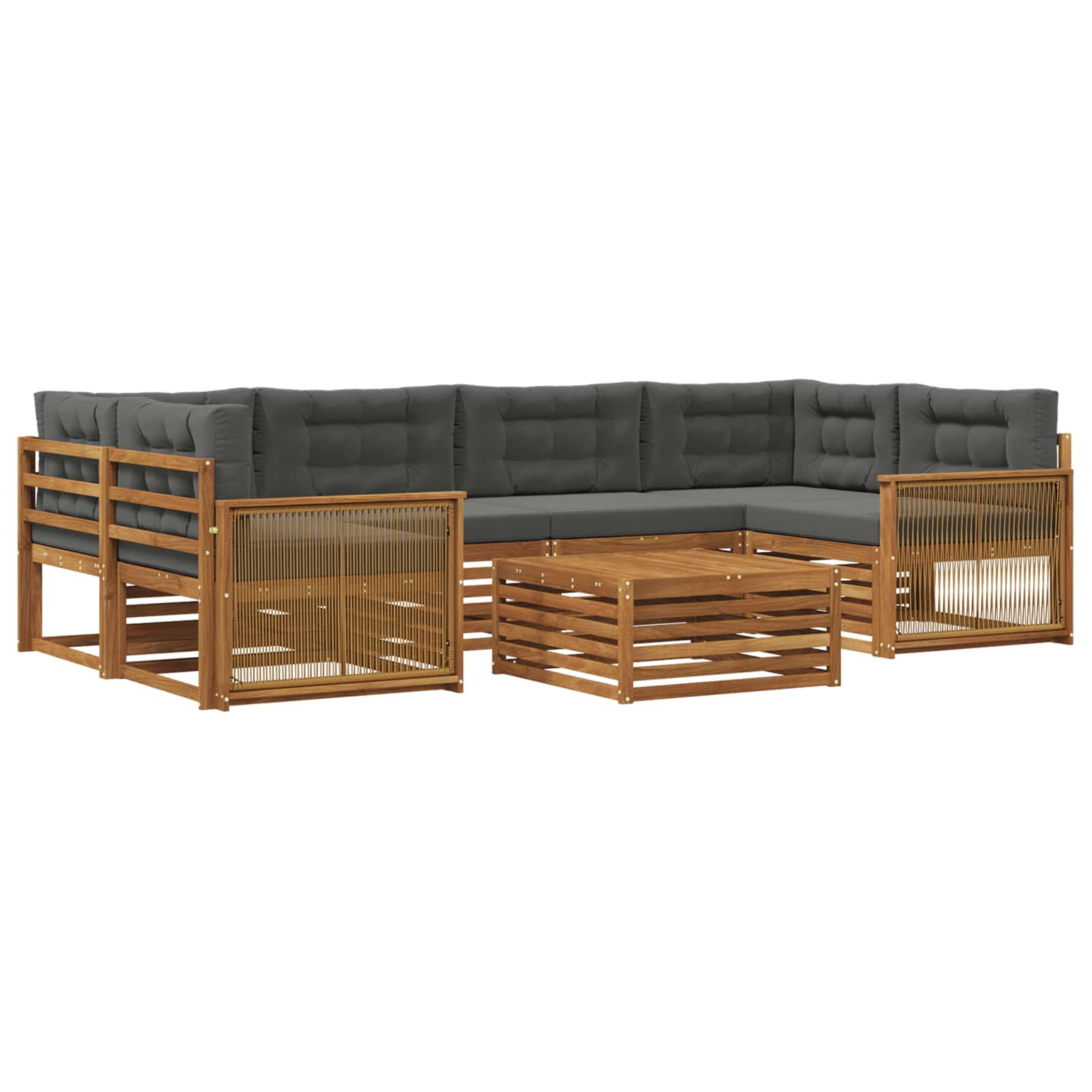 Ensemble de canapés d'extérieur 7 pcs naturel et anthracite