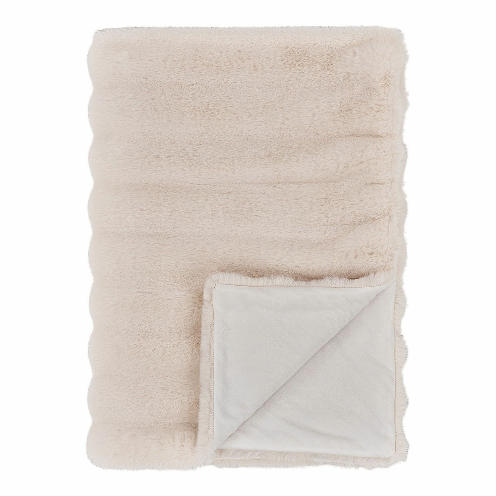 Plaid fourrure artificielle blanc 130 x 180 cm