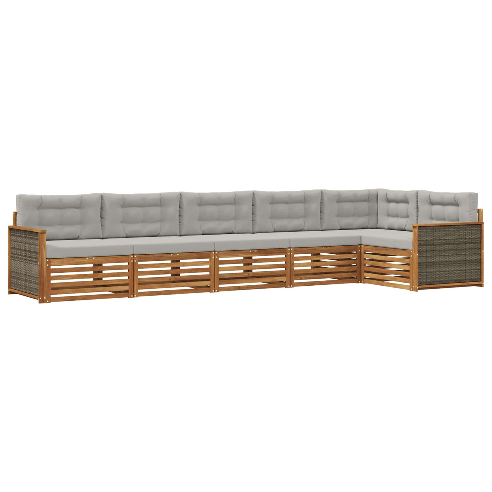 Ensemble de canapés d'extérieur 6 pcs naturel et gris clair